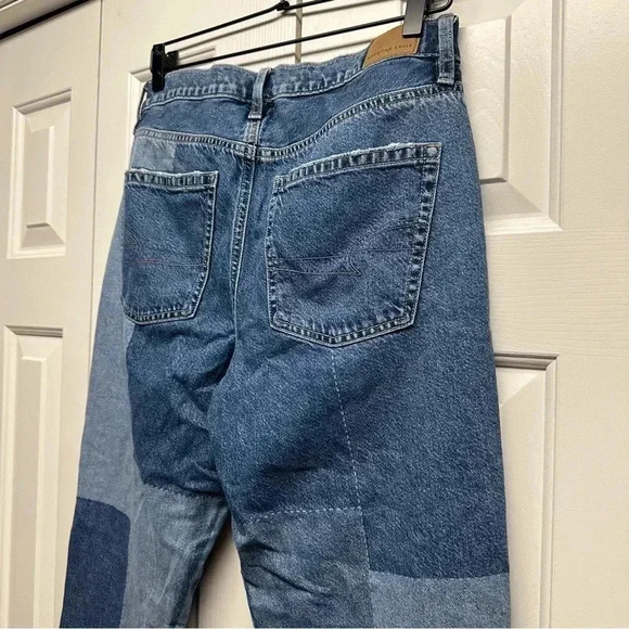 American Eagle 90’s Bootcut Jeans Patchwork Size 6 Short - Picture 5 of 10
